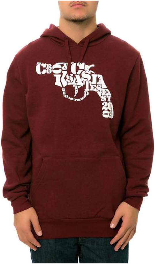 Crooks & Castles Mens The Snub Text Hoodie Sweatshirt, Red, XX-Large