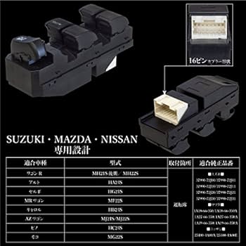 Amazon | ニッサン モコ MG22S パワーウインドウスイッチ 運転席