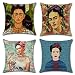 Joyi Pack of 4 Frida Kahlo Self-portrait Cotton Linen Throw Pillow Case Car Cushion Cover 18"x18"