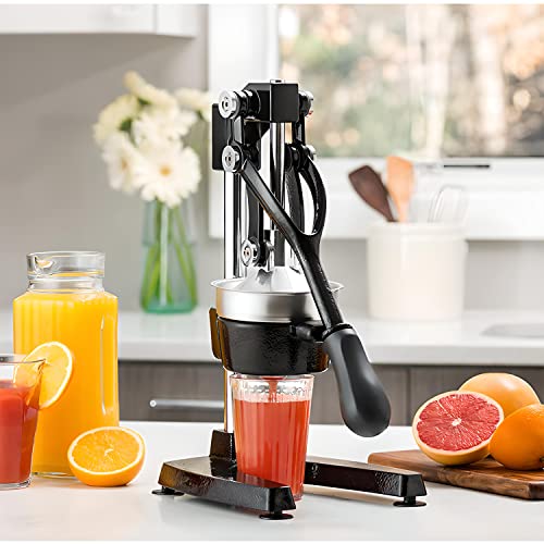 Toshionics Professional Manual Metal Hand Citrus Juicer Lemon Squeezer With Lever Lime Orange Pomegranate Grapefruit Fresh Healthy Large Juice Presser Extractor Machine For Commercial And Household