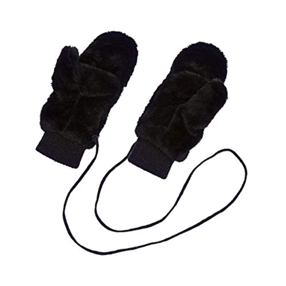 Unisex-Rękawiczki Dla Dorosłych Ciepłe Zimowe Rękawiczki Damskie Z Podszewką Męskie Proste Efektowne Grube Rękawiczki Bez Palca Unicolor/Black/One Size