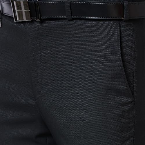 Image of Park Avenue Men's Polyester Blend Checks Small Pattern Super Slim Fit Flat Front Formal Trouser