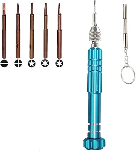 Juego de destornilladores pequeños multifuncionales 6 en 1, destornillador para gafas, mini kit de reparación de destornilladores para lentes, kit