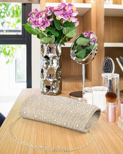 Image of TINDTOP Clutch Purses for Women, Formal Evening Bags Suede Shoulder Envelope Party Handbags Wedding Cocktail Prom Clutches