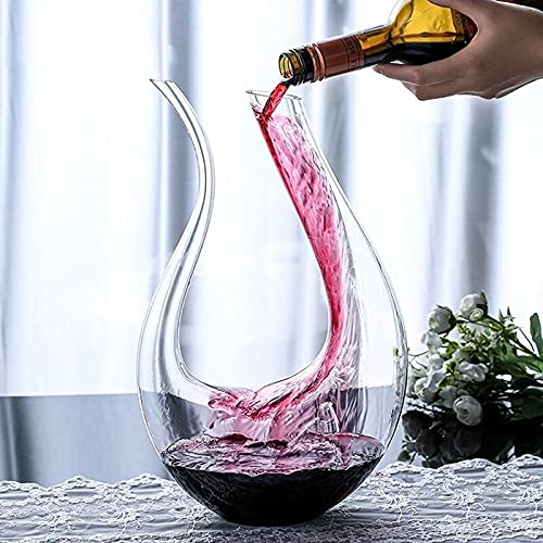 Vasffg Wine Decanter ,U-Shaped Design Can Provide Powerful Ventilation Effect. Use Lead-Free Crystal Glass, Hand-Blown Red Wine Decanter / Carafe #TOP2
