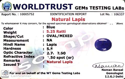 Lapislázuli natural lajward de 4,25 ratti como gema exclusiva para regalar y diseñar joyas 3