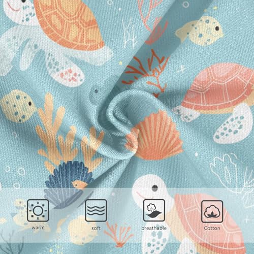 Wusikd Turtle Sea Girls' Underwear Cotton Plant Girls Briefs Soft Toddler Underwear 2T3