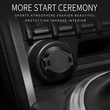 Push Start Button Cover,Car Engine Push to Start Accessories,Car Ignition Button Cover,Flip-Top Design,Suitable for Various Models(Black)