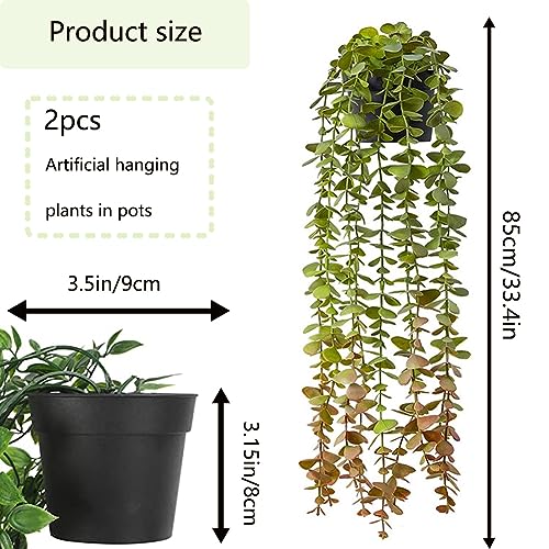 Piante Finte da Interno in Vaso, 2PCS Edera Finta