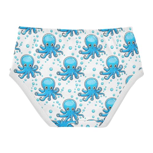 Joisal Toddlers Underwear Floral 2t Cotton Panties Little Girl Fancy Briefs Undies Kids Cute Blue Octopuses2