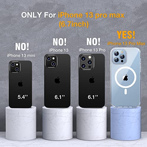 Image of Miracase iPhone 13 Pro Max Glass Case - 2023 Upgrade Full-Body Clear Bumper with Magnetic Ring and 9H Screen Protector