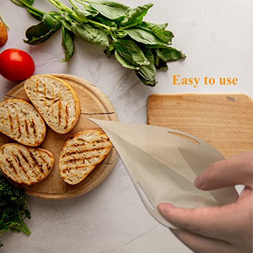 image for Akblaklsa 12 Pack Reusable Toaster Bags Non-Stick, Washable Toasted Sa
