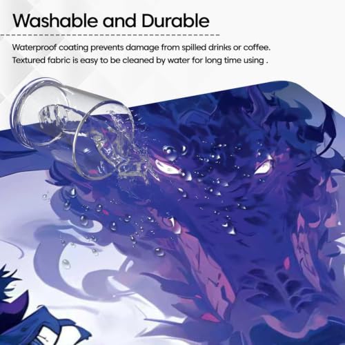 Image of Sounce Anime Series DragonWarrior Anime Mouse pad with Anti-fray Stitching, Waterproof Surface & Non-Slip Rubber Base Stitched Edges Gaming Mouse Mat for Laptop | Office & Home Use (60cmx34cm)