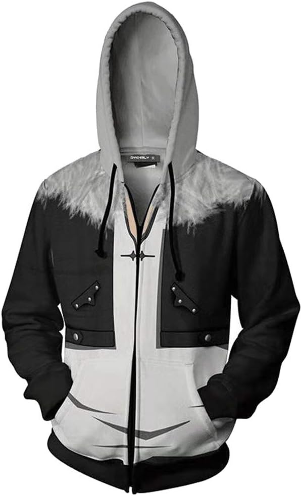 VOSTEPLUS Squall Leonhart Costume Halloween FF8 Cosplay Jacket 3D Prined Zip Up Hoodie