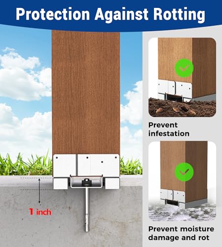 Image of 1PC 6x6 Post Base Anchor for Concrete, Supports Deck Fence Pergola