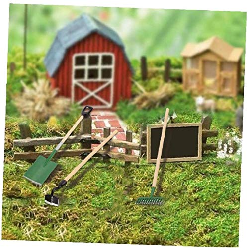 NaisiCore Puppenhaus-Zubehör-Set Mini Simulation Bench Lampe Gießkanne Schuhe Farm Werkzeuge für die Dekoration – Bild 5