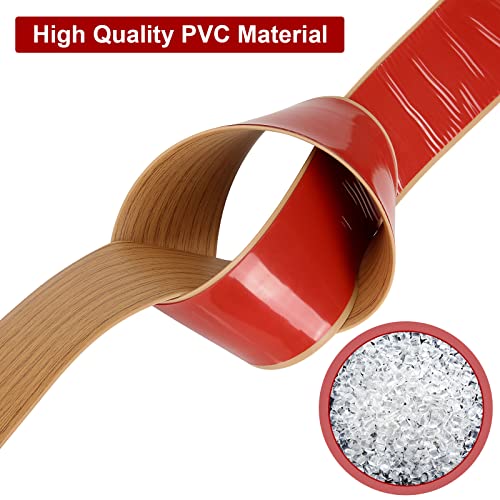 Abuff Floor Transition Strip, 2 Inch Wide Floor Cover Strips, Self Adhesive Flooring Transitions, Laminate Floor Strip, Vinyl Floor Flat Divider Strip With Elegant Wood Grain (10 Ft, Light Brown） #TOP2