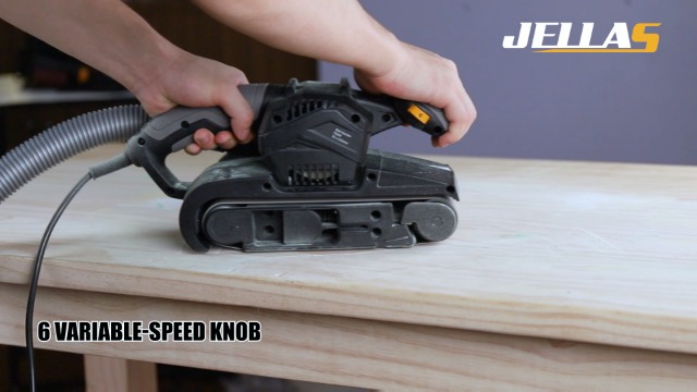 Jellas 7Amp Belt Sander 3 21-Inch with Dust Bag, Bench Sander with