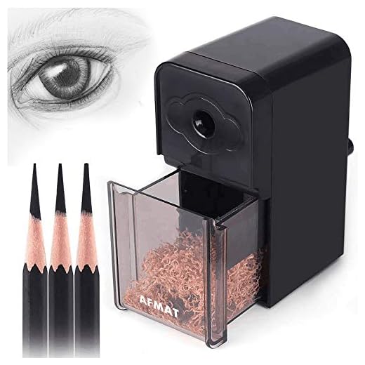 AFMAT Sacapuntas de punta larga, sacapuntas de arte, sacapuntas de carbón para artistas, manual de sacapuntas de dibujo para lápices de arte, dibujo/bocetos (φ6-8.2 mm), puntos ajustables