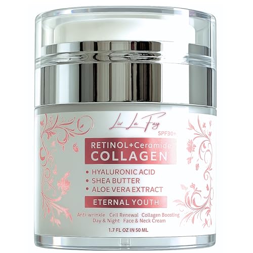 Liv La Fay Retinol Day & Night Face Cream SPF 30 – Anti-Aging Collagen Moisturiser with Hyaluronic Acid – One Cream, 24h Care, 50ml