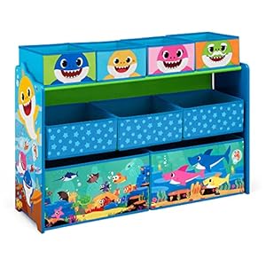 Baby Shark Deluxe 9 Bin Design and Store Toy Organizer by Delta Children, Greenguard Gold Certified