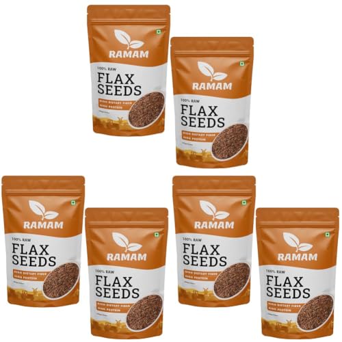 Image of Ramam Flax Seeds 500gm | Natural Raw Flax seeds for Eating | High Dietary Fiber | Rich in Magnesium |Helps in Manage Blood sugar levels & Heart Health | Helps in Hair Growth| Alsi Seeds- 500gm