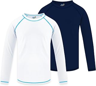 Boys Rash Guard Swim Shirt Long Sleeve for Toddler Kids Rashguard Water Shirt UPF+ 50 Swimming Sun Shirt Swimwear
