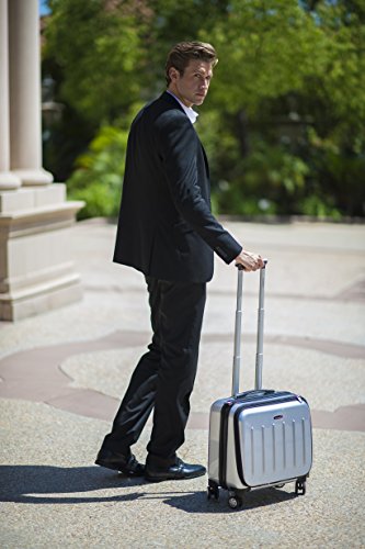 Rockland Revolution Hardside Rolling Computer Case, Silver, Carry-On 17-Inch #TOP5