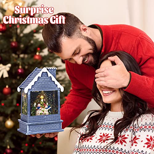 Christmas Snow Globes,Snow Globe Christmas Train Decoration With Timer Battery Operated Snow Globe,Lighted Snow Globe Christmas With Music As For Christmas Table Decorations #TOP7