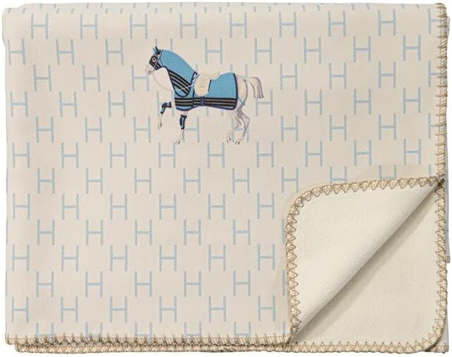 Croker Horse 55x71'' Throw Blanket Shawl - Luxury Blue Horse Soft Thickened Sheep Cashmere Blanket for Living Room Office Car Leisure Travel