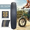 FOMAS 16 inch Fat Bike Tire 16 x 3.0 inch Heavy Duty Anti-Slip Foldable Replacement All Terrains Tire for E-Bike Kids Snow Bike (Black 1 Pack with Inner Tube, 16 x 3.0 inch) #3