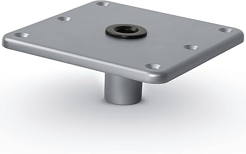 MATINA Base de asiento de barco, pedestal y base de aluminio de 7 x 7 pulgadas con enchufe de poste de pasador de 3/4 pulgadas, accesorios de barco