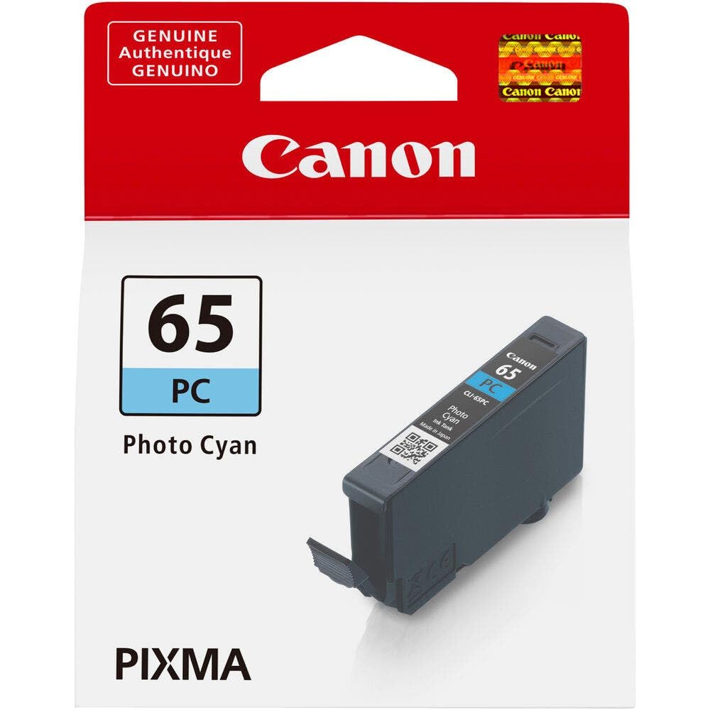 CANON CLI-65PC Photo Cyan Genuine Ink Cartridge, Prints 275 10x15 cm Photos & 59 A3 Photos