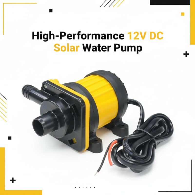 Image of 12V DC Solar Water Pump Submersible High Pressure Speed Mini Pump Motor for Fountain, Aquarium, Dispenser and Cooling System, Home Use