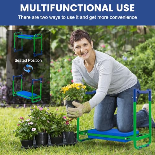 YOWPSY Garden Kneeler and Seat Heavy Duty, Gardening Stool - 2025 Upgraded Thicker EVA Seats Stable Wear-Resistant Prevent Knee and Back Pain, one Large Tool Bag, 400LB - Thumbnail 7