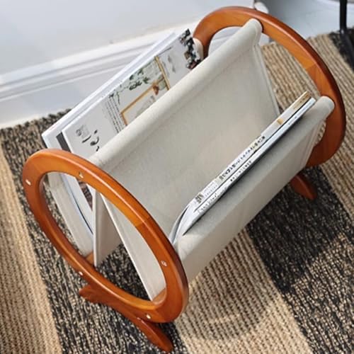 2-Tier Solid Wood Magazine Rack & Newspaper Holder - Versatile Book Display Shelf for Home & Office, Accommodates Various Literature Sizes, Perfect for Photography Props (Walnut Finish)