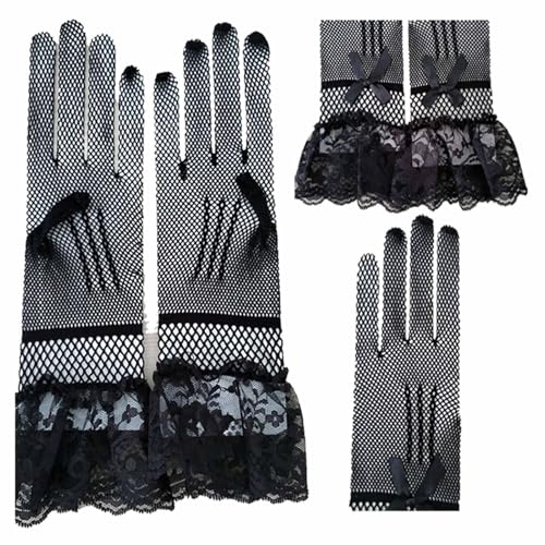 Women Short Lace Gloves Formal Wedding Vintage Fishnet for Costume Prom Cutout Accessories Tea Party Dinner2