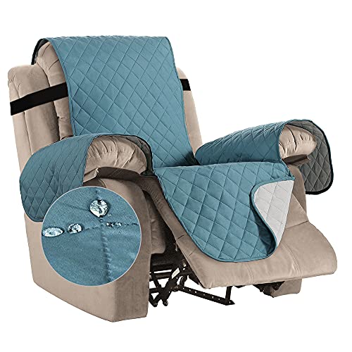 Bestenrose Waterproof Recliner Chair Covers for Armchairs Recliner Covers with Adjustable Elastic Straps Washable Quilted Sofa Slipcovers Sofa Protectors for Kids and Pets (Recliner