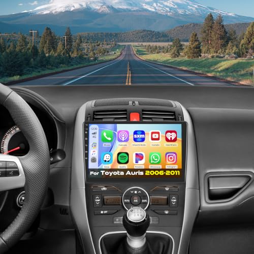 Inefala Autoradio pour Toyota Auris 2006-2011 avec 10'' Écran avec Wireless Carplay Android Auto Lien Miroir FM Radio EQ WiFi Bluetooth USB SWC Caméra de recul, Lampe de Couleur Assortie