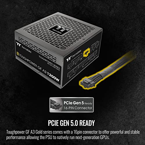 Image of Thermaltake Toughpower GF A3 1200W,True 600W 12V-2x6 Connectors on PSU&NVIDIA RTX 50 Series,ATX 3.1 /PCI-E 5.1,80+ Gold,SLI /Crossfire Ready Power Supply,PS-TPD-1200FNFAGU-L,10 Year Warranty (Pack of 4)