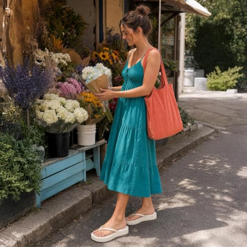 Image of Project Cloud Platform Sandals Women Memory Foam Flip Flops (ELEVATION) | Durable and Lightweight Non-Slip Sole Summer Thong Sandals - Platform Flip Flops for Women Everyday Comfort Daily.