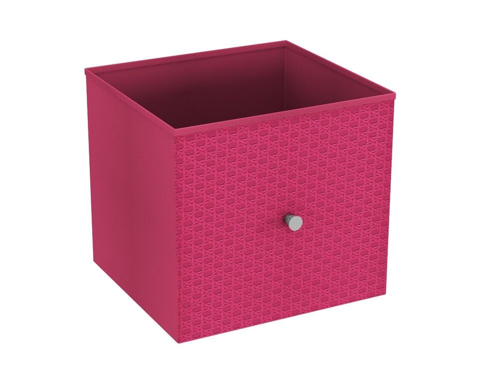 URBNLIVING Set of 1/4/6 Foldable 27cm Woven Fabric Storage Cube Box Drawer Insert Basket with Handle - Multi Colourful Collapsible Toy Arts & Crafts Bins, Durable and Lightweight for Home Office