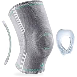 OPPO 2320 Knee Compression Sleeve with Gel Pad & Side Stabilizers - Knee Pads for Muscle Strain, MCL, LCL Sprains, and Patellofemoral Pain Relief for Elderly (Gray, Large, 1 Pack)