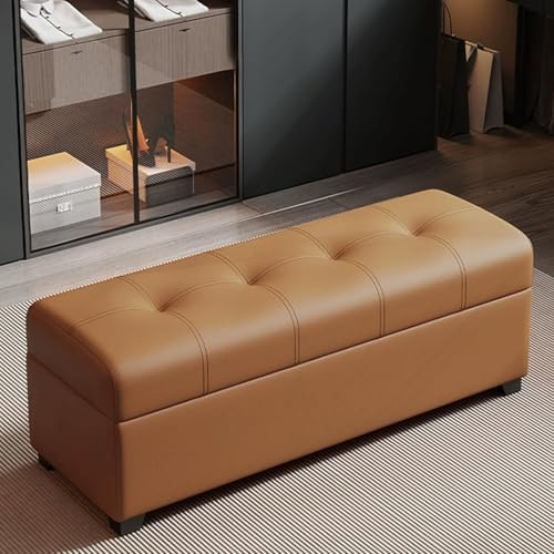 Banc de rangement chaussures marron de 110 cm avec siège - 2