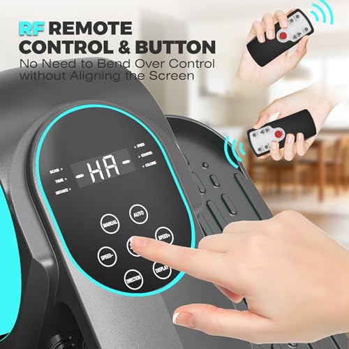 Image of Under Desk Elliptical Machine, 12 Speeds Leg Exerciser as Seen on TV with RF Remote Control for Seniors, Auto & HR Mode Quiet Portable Seated Pedal Exerciser for Home and Office