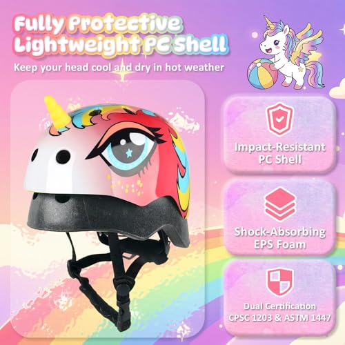 Image of Kids Toddler Bike Helmet, Adjustable and Multi-Sport for Child Boys and Girls, 2 Sizes