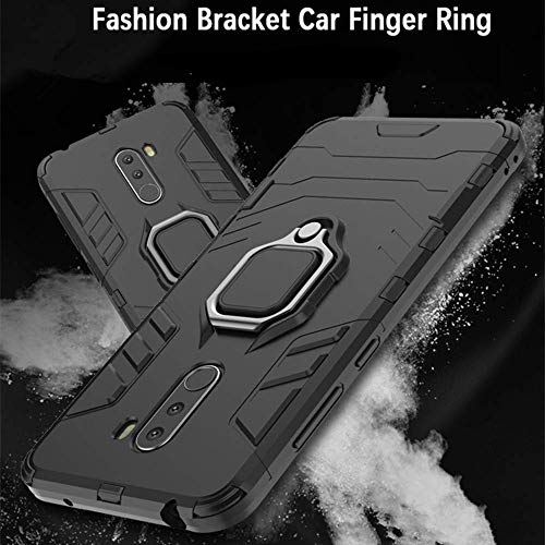 Duolide KZ-02 For Huawei P Smart Z / Y9 Prime 2019 Case, 2 In 1 Hybrid Heavy Duty Armor Shockproof Defender Kickstand Dual Layer Bumper Hard Back Case Cover Tempered Glass Screen Protector,Black thumb #6