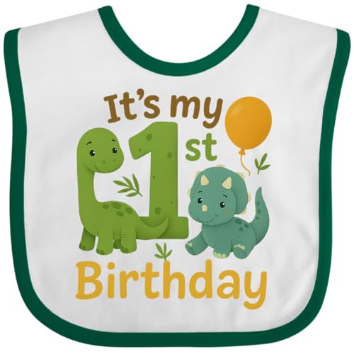 inktastic Dinosaur 1st Birthday Cute Dino Theme Baby Bib