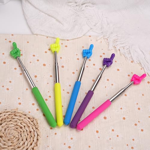 5 Stück Ausziehbar Zeigestab,Zeigestab ausziehbar,Schlagstock teleskop,Versenkbare Klassenzimmer Zeiger Teleskop Lehrer Zeiger Edelstahl Ausziehbar Lehrzeiger Hand Zeiger für Präsentationen