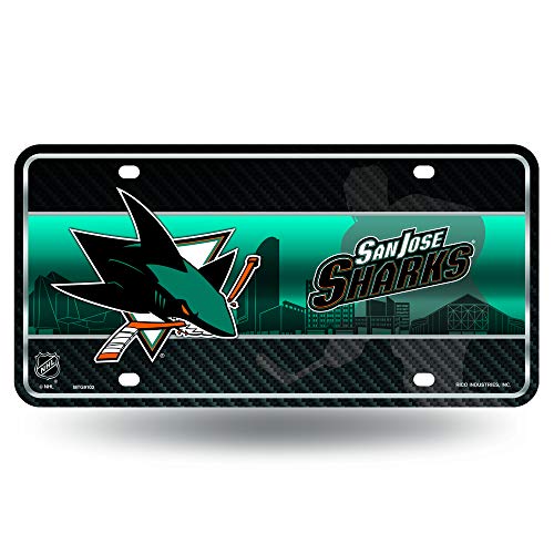 Rico Industries NHL San Jose Sharks Metal License Plate Tag